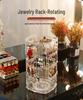 Transparent flerlagers roterande smyckesdisplayställ för örhängen