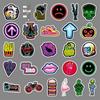 53 Neon Graffiti Fashion Stickers: Waterproof Decoration for Notebooks, Suitcases, Motorcycles, and Cars