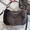 New cowhide leather bag, dumpling bag, tote bag, shoulder crossbody handbag, underarm bag, women's large capacity