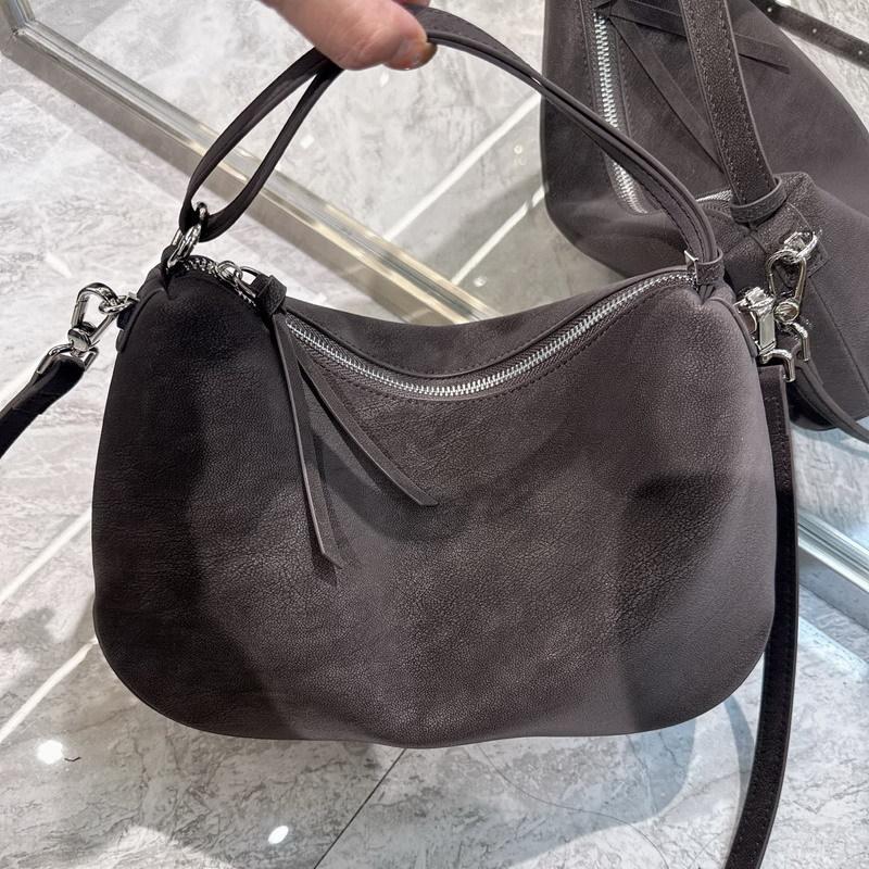 New cowhide leather bag, dumpling bag, tote bag, shoulder crossbody handbag, underarm bag, women's large capacity