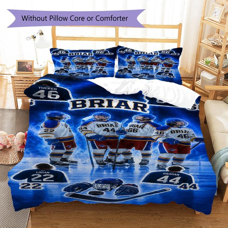 Briar University Hockey Team Uniform Print 3 Pieces Duvet Cover Set Sports Romance Bedding Bedroom Home Decor Without Pillow Core