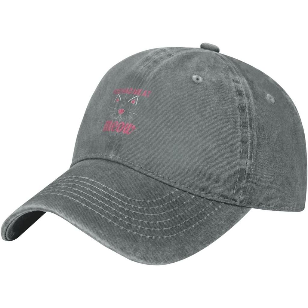 Meow Cat Baseball Cap Washed Cotton Adjustable Dad Hat for Unisex Casual Sports