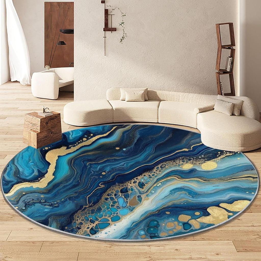 Cartoon Animal Bulldog Print Round Area Rug,Cartoon Animals Washable Circular Carpet Runner - Non Slip Circle Rug Carpet