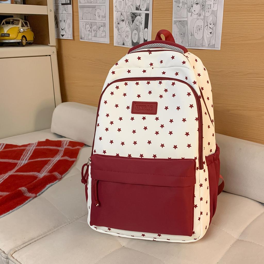 Schoolbag Mori small fresh cute college student schoolbag female contrasting color high value backpack large capacity lightweight casual backpack