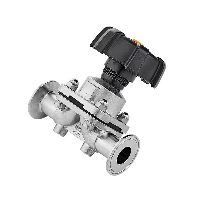 Sanitäres Edelstahl 316L Tri-Clamp Membranventil Schnelle Installation Außendurchmesser 50,5 mm für Prozesssteuerung