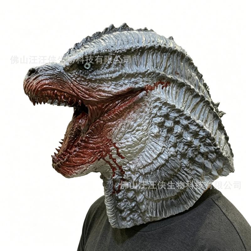 Godzilla mask, King Kong gorilla headgear, full-face latex animal costume for Halloween, Tyrannosaurus Rex prop