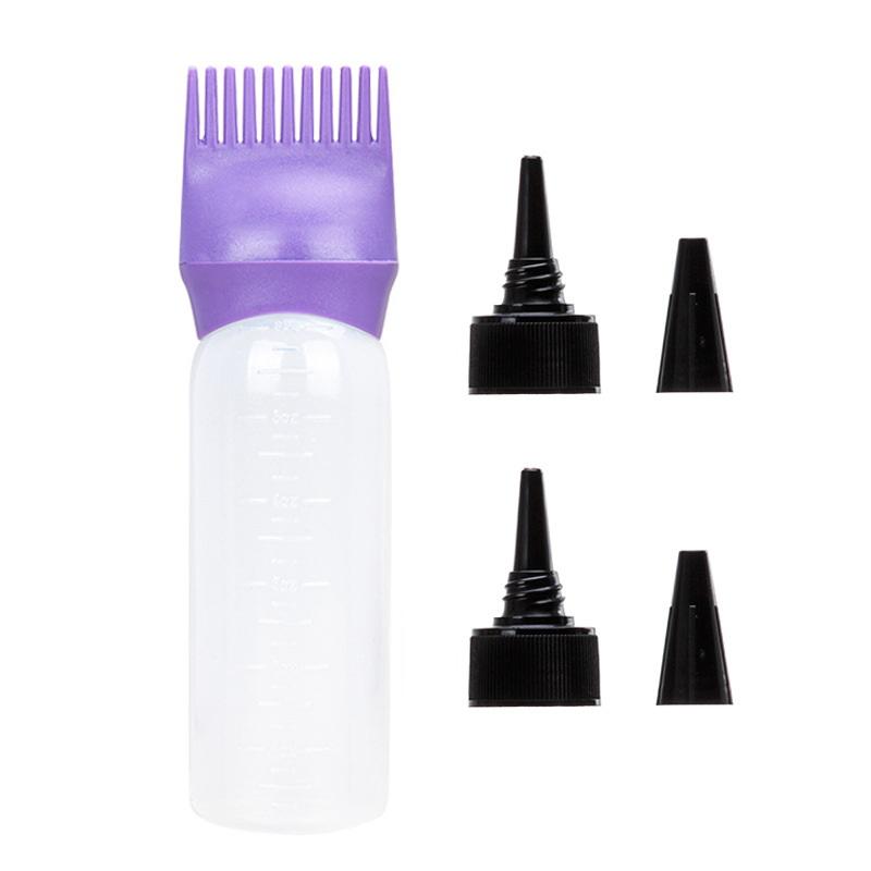 

160Ml Multicolor Plastic Hair Dye Refillable Bottle Applicator Comb Dispensing Salon Hair Coloring Hairdressing Styling Tool