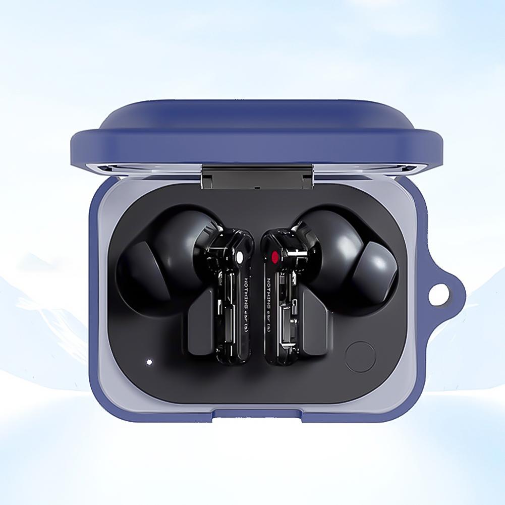 Custodia protettiva morbida in silicone anti-caduta per custodia di ricarica auricolari, cover in pelle con moschettone per Nothing Ear (un) Cuffie senza fili