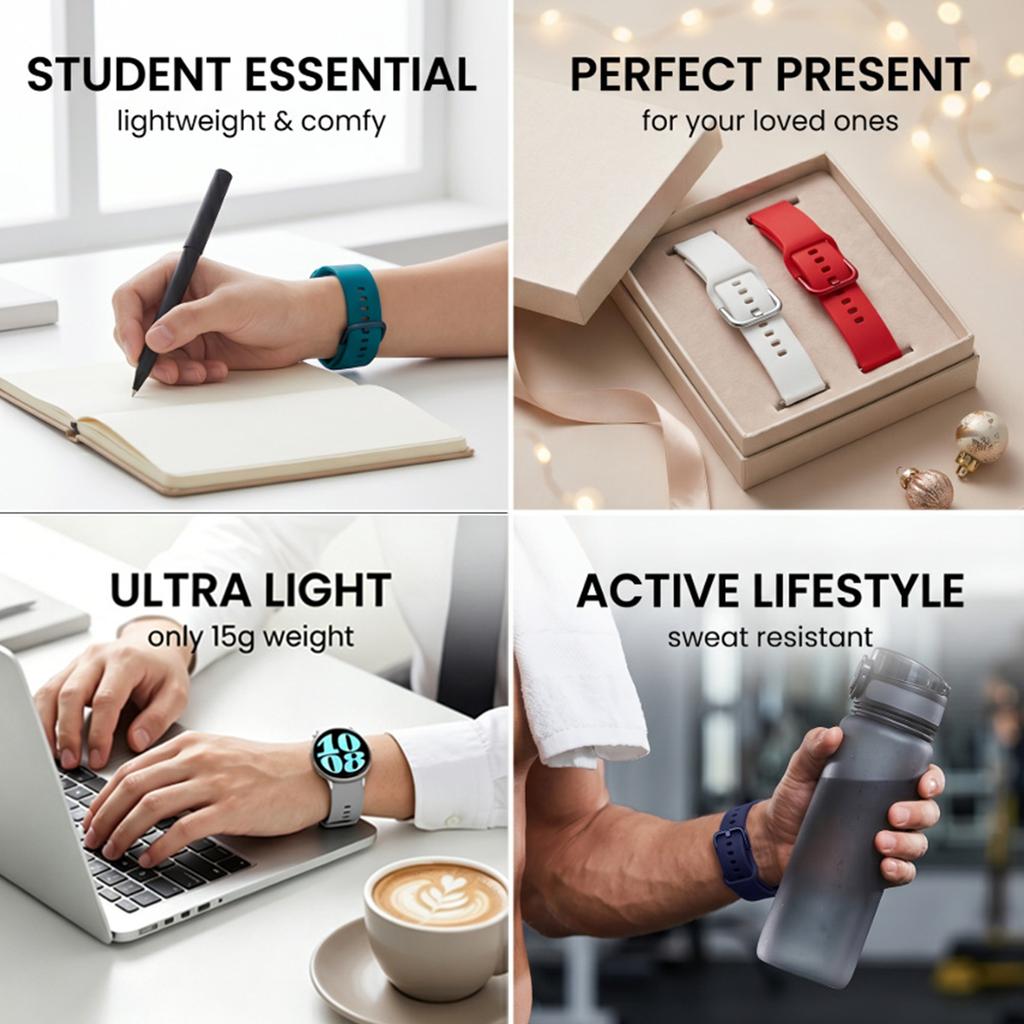 18mm 20mm 22mm Silikonový řemínek pro Samsung Galaxy Watch Active 2 Watch3 45mm 42mm Gear S3 Řemínek náramek pro Amazfit bip Huawei GT Honor Watch