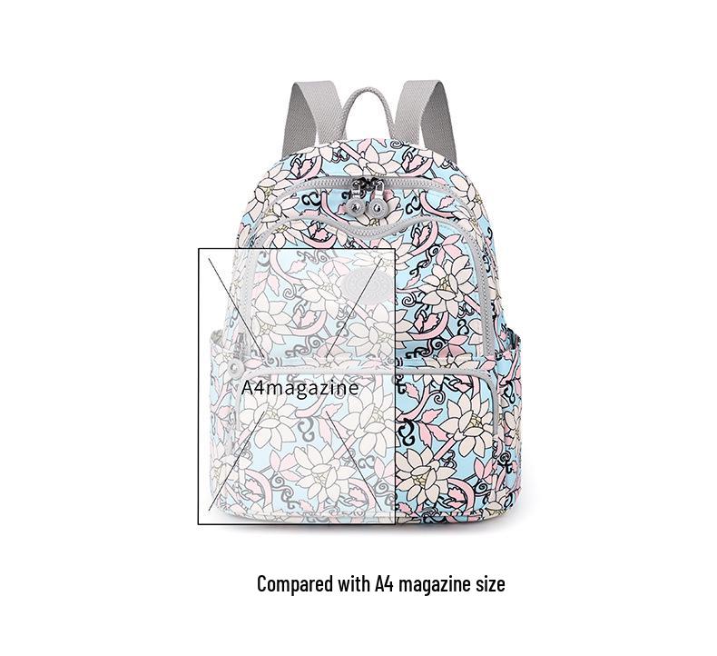 Mångsidig Tryckt Reseryggsäck i Nylon - Casual, Trendig och Enkel Mamma-väska