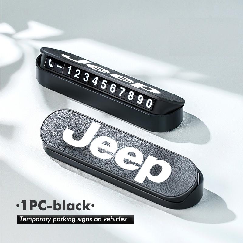AJW7 For Jeep Car Interior Temporary Parking Telephone Number Sign Auto Decoration Accessories Cherokee Patriot Liberty Wrangler JK