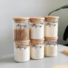 6-Piece Cross-Border High Borosilicate Glass Jar Set with 6oz Bamboo Lids and Labels