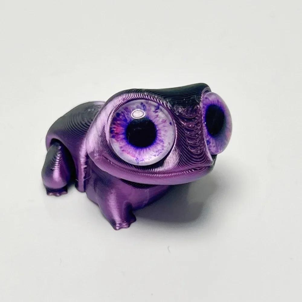 3D Printing Cute Big-eyed Frog Figure Toy Home Decorations Joints Movable Realistic Eyes Mini Frog Animal Toy Children Gifts