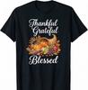 Thankful Grateful Blessed Thanksgiving Cornucopia Harvest T-shirt For Men Women