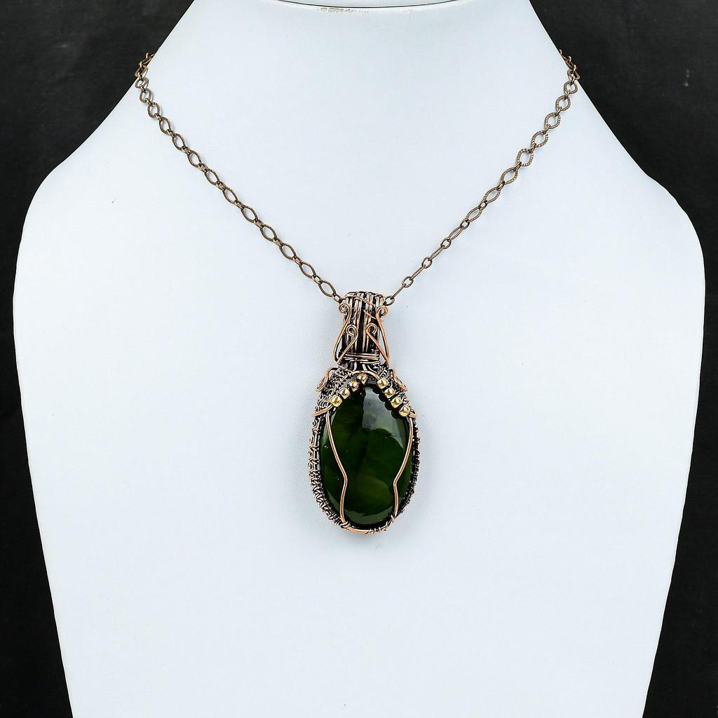 Peridot Fire Labradorite Pendant Copper Wire Wrapped Jewelry Real Gemstone Pendant Handmade Jewelry Copper Wire Wrapped Pendant Gift For Him