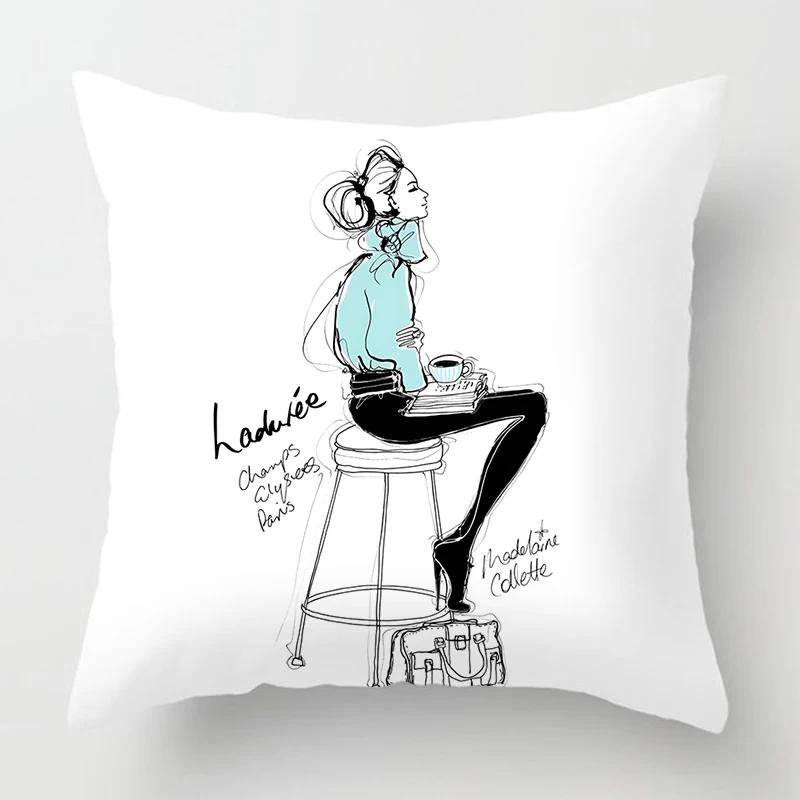 Nordic Fashion Ladies Pillowcase Decoration Home Decoration Living Room Sofa Cushion Cover  Bed Decoration Pillowcase