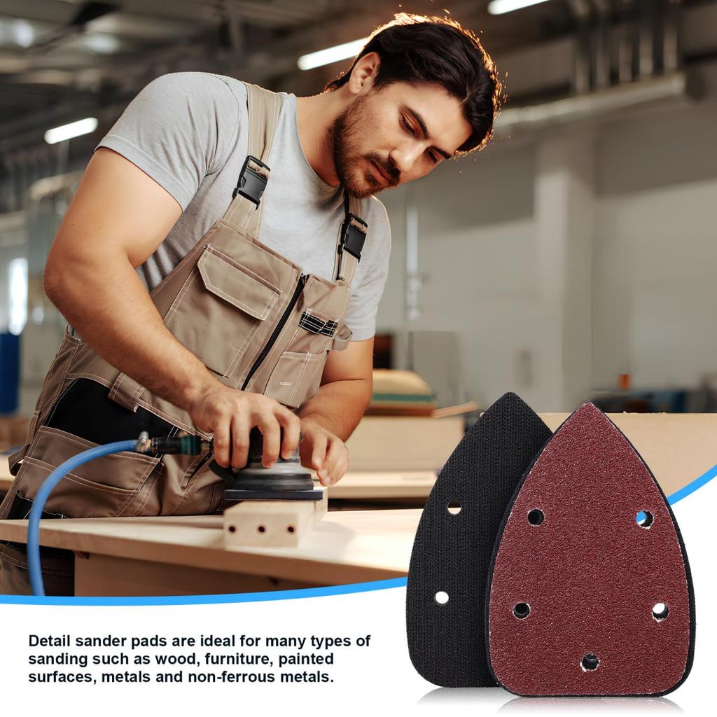 Mouse Sander Sandpaper: Mouse Sanding Pads 5 Holes Triangle Sanding Pads,5 Pcs 40 Mesh Sandpaper + 80/120/180/240 Mesh Sanding Paper