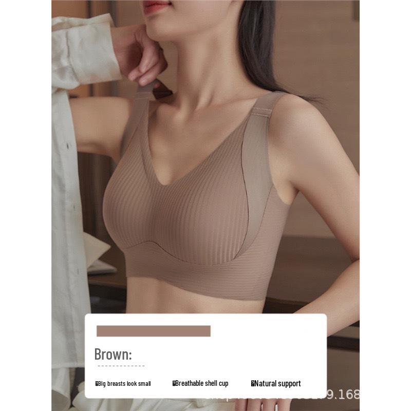 Plus Size Seamless Anti-Sagging Bra - Large Bust Support 4XL кофейный
