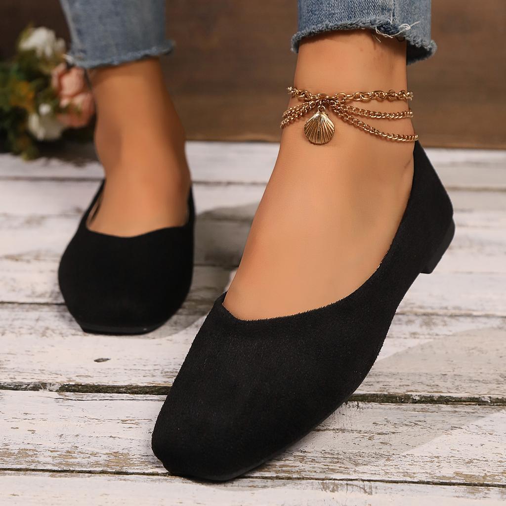 Plus Size 36-43 Women Flats Slip On Flat Shoes Candy Color Woman Boat Shoes Black Loafers Faux Suede Ladies Ballet Flats Shoes