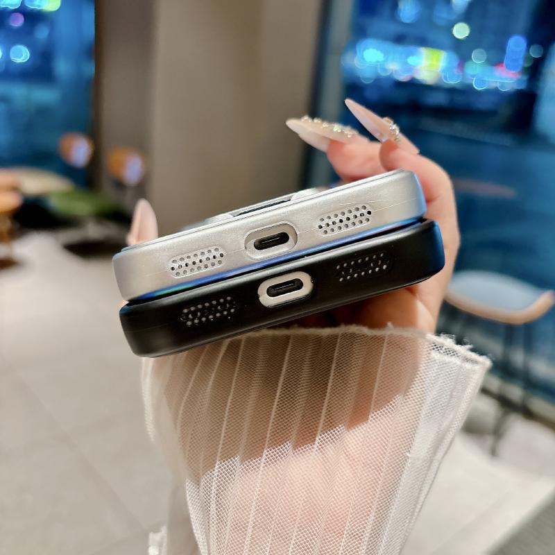 For MagSafe Magnetic Solid Color Matte Soft TPU + PC Holder Phone Case For iPhone 17 Pro Max 15 13 12 14 16 Pro Max Back Cover