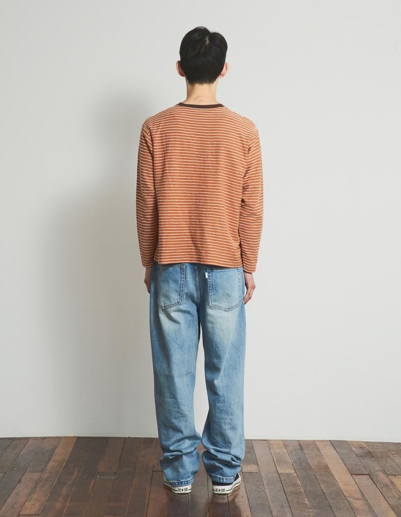 LORES Textured Striped L/S Tee - Brick
