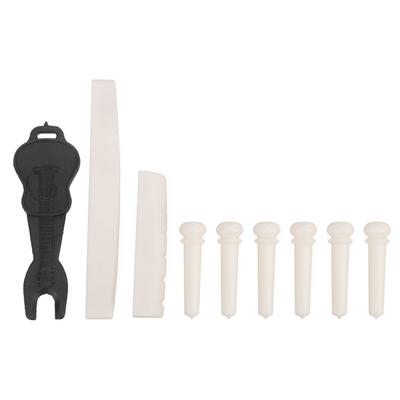Folkgitarre Saitenhalterstift-Set Knochensattel Stegnut Saitenhalterstiftzieher Musikinstrumentenzubehör