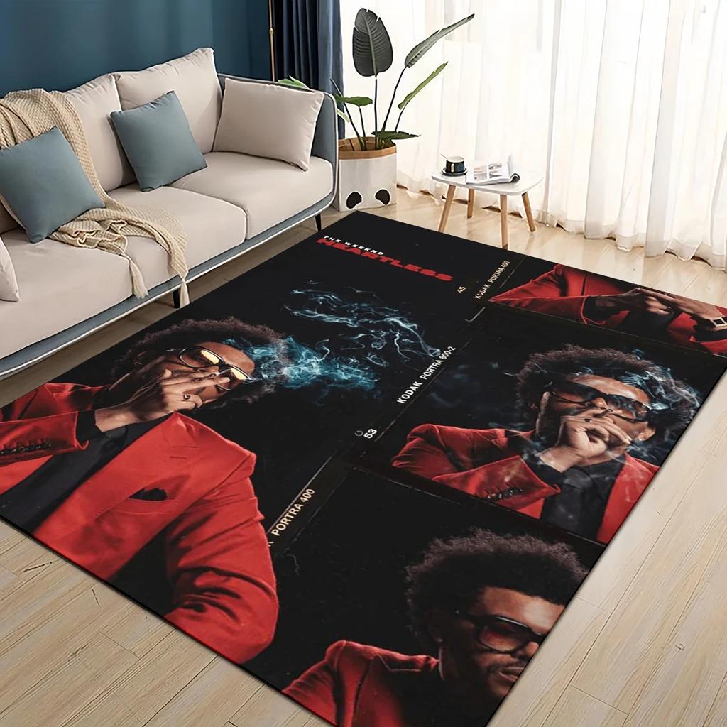Tapis Tapis 3D THE WEEKND,XO Alternative R&B Abel Tesfaye pour Salon Chambre Maison Décoration Canapé, Tapis de Sol Antidérapant pour Enfants