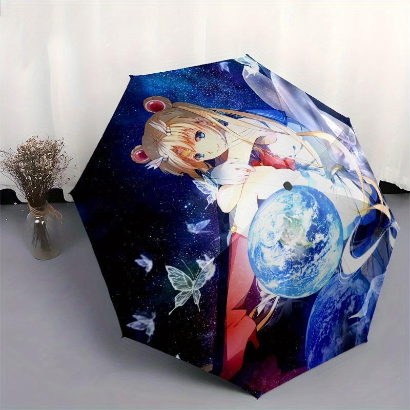"Magical Moonlit Guardian: Celestial Butterfly Dreamscape" Umbrella, Portable 3 Fold Compact Umbrella for Men & Women,S250