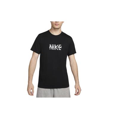 Letter Print Cotton Crew Neck Short Sleeve T-Shirt Men Tops Black Light-Smoke-Grey HQ3297-010