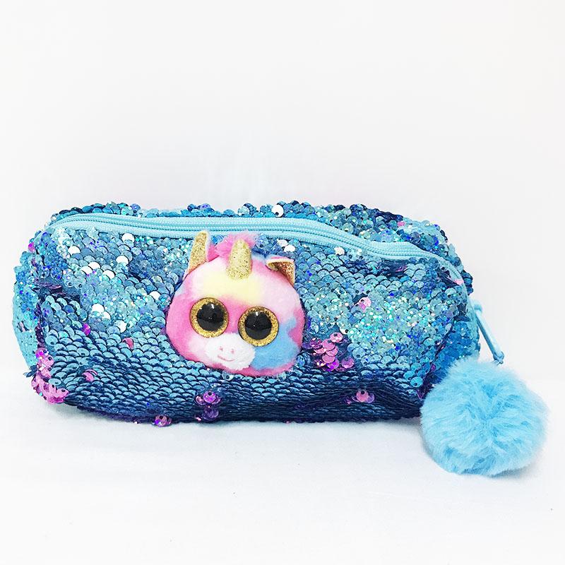 20cm Flippables Cekiny Modny Piórnik Etui Duże Oczy Urocza Lalka Zwierzęca Jednorożec Leopard Panda Kot Szkoła Leniwiec Prezenty