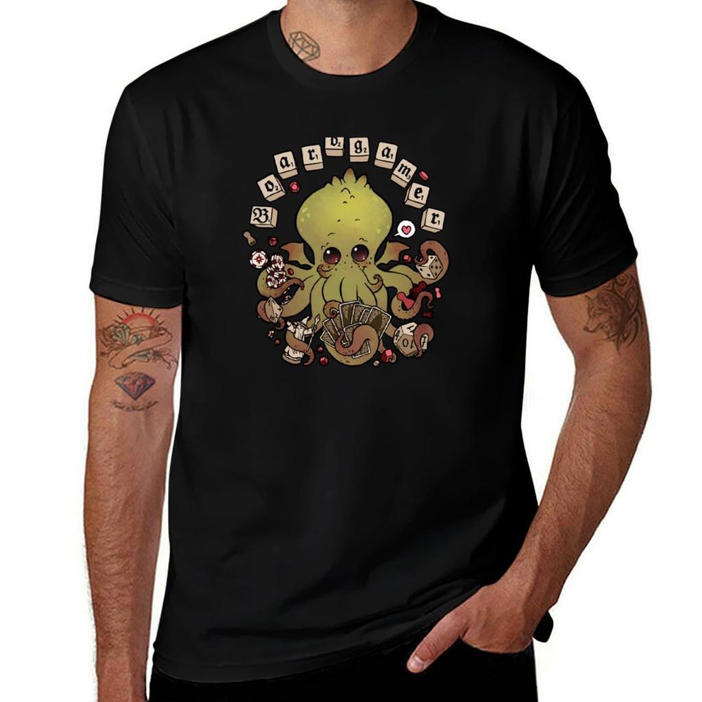 Cthulhu Plays Board Games Tshirt Casual Streetwear Short Sleeve Tee Tshirt