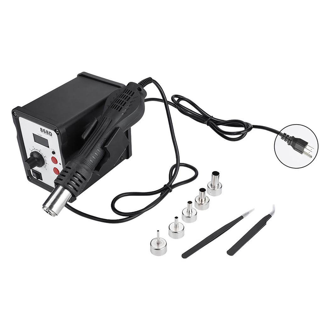 868D 700W Cyfrowy Wyświetlacz Hot Air Gun Heat Gun Stacja Lutownicza z 5 Dyszami