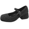 Fashion Temperament French Small Fragrant Style Thick Heel Thick-soled Fluffy Shoes Women's 2025 New Winter Height Increase Mary Jane Single Shoes