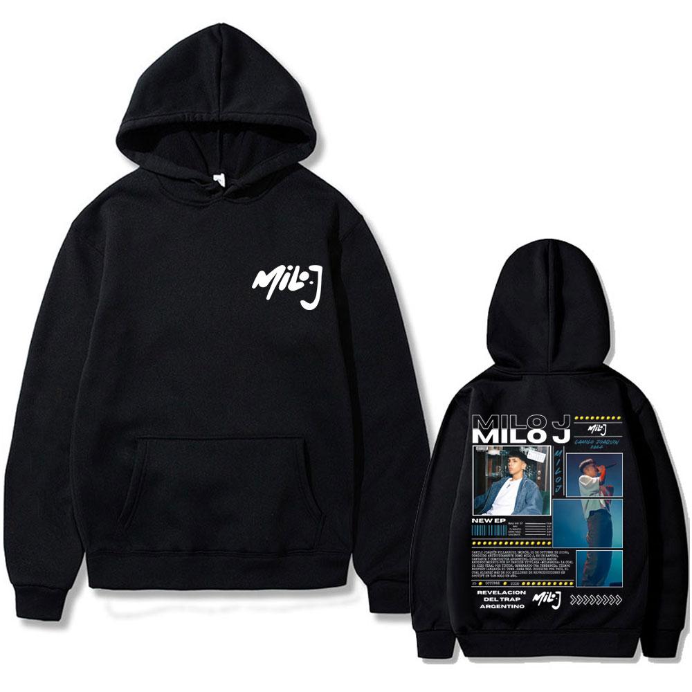 Rapper Milo J 111 Album Graphic Hoodie Men Women Hip Hop Fashion Oversized Hooded Sweatshirt Men's Casual Fleece Cotton Hoodies