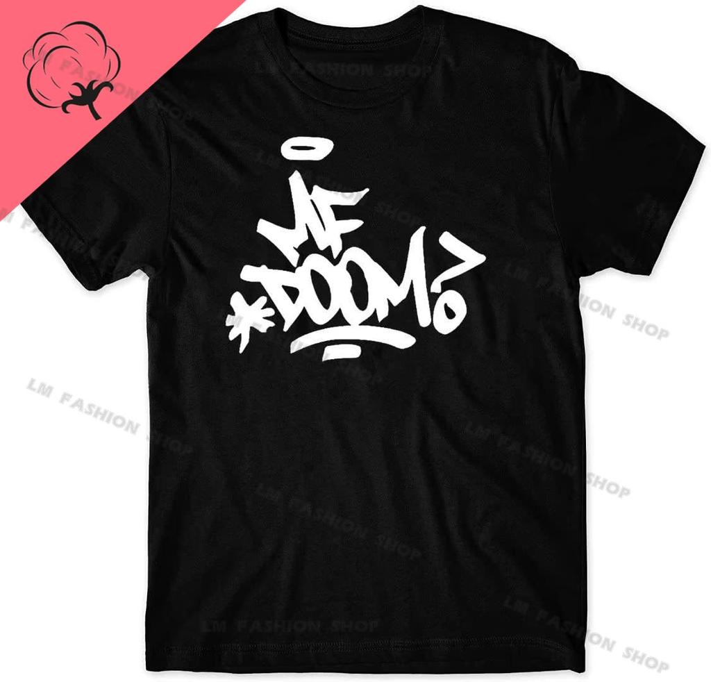 Koszulka MF Doom Męska Koszula Rap Bawełna Drukowane Krótkie Rękawy Hip-Hop Top Koszulka Czarna Bawełniana Koszulki Topy Koszulki