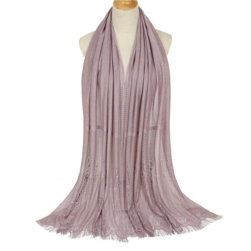 Spitzen-Patchwork Damen Malaysischer Schal Wickeltuch Muslimischer Hijab Kopftuch Sommer Islamischer Langer Schal