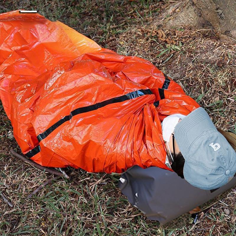 Outdoor Pe Aluminum Foil Emergency Sleeping Bag Simple Cold Proof Disaster Relief Emergency Warm Bag Raincoat Tent Storage