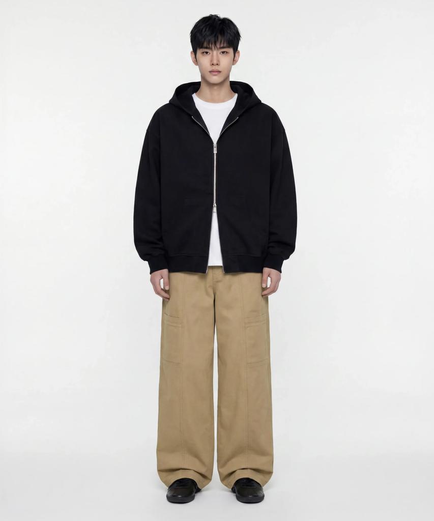 AGOD Side Cut Pocket Peachskin Cotton Pants [Beige]