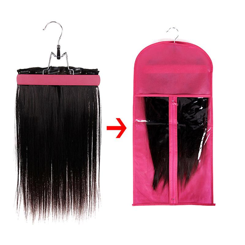 Solid Wood Wig Clip Portable Wig Bag Hanger Wig Storage Bags Pack Holder For Virgin Hair Weft Clip In Hair Extension Carrier Sto
