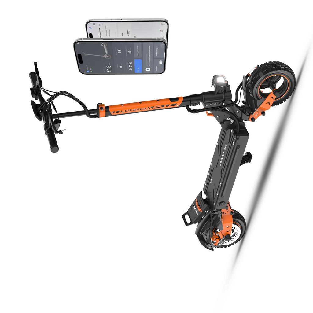 LIT‑GOGO Z1 Adult Folding Electric Scooter 800W 45KM/H 10" Off‑Road Tire APP Control Dual Disc Brake E‑Scooter