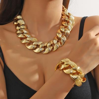 Kadınlar için Kolye Kolye Hip Hop Bileklik Kolye Kombin Seti Hip Hop Kolye Güzel Zarif Onun İçin Kolye