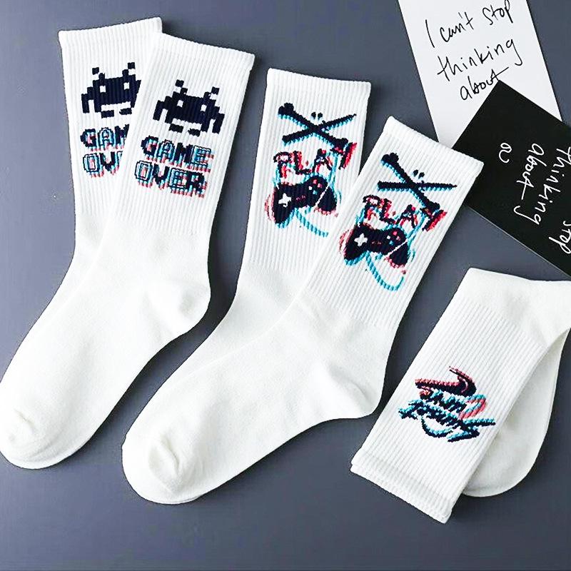 Men's Trendy Mid-Tube Autumn/Winter Basketball Socks - All-Match, Sweat-Absorbing, Breathable Sports Socks