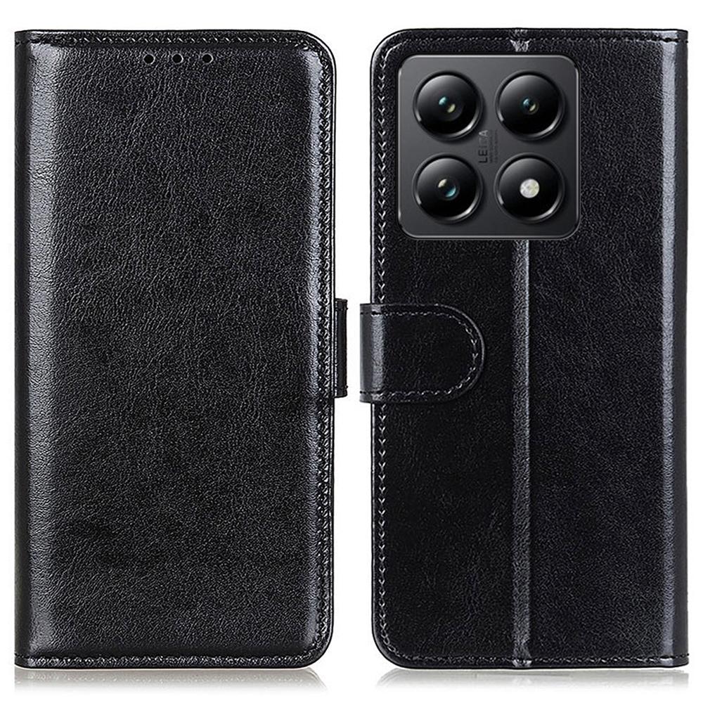 

Для Xiaomi 14T Pro Чехол Текстура Crazy Horse Искусственная кожа Чехол-подставка для телефона A
