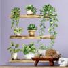 1 st Grön växt i kruka Söt tecknad väggdekal Kreativ bakgrundsvägg Vardagsrum Rumsinredning Väggmålning Väggdekal