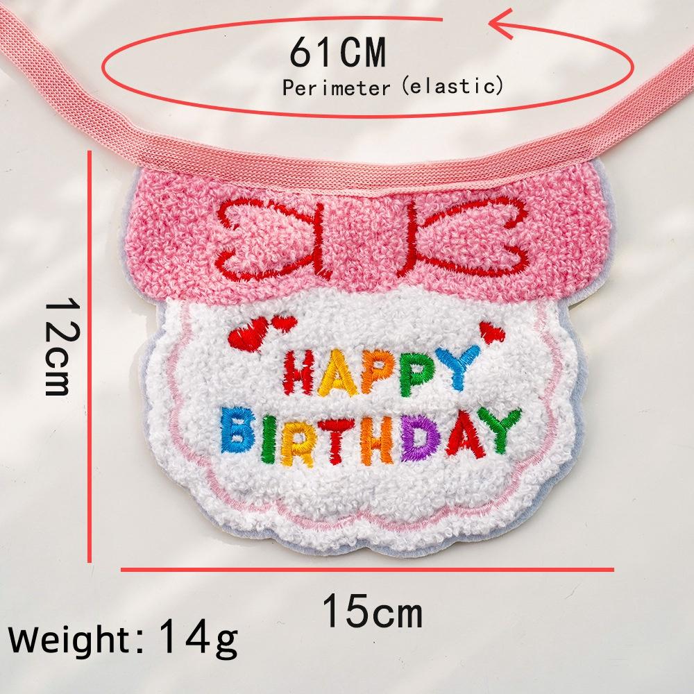 2025 Pet Birthday Hat Scarf Set Adjustable, Cat/Dog Birthday Supplies Mini Pet Saliva Towel Cat/Dog Supplies