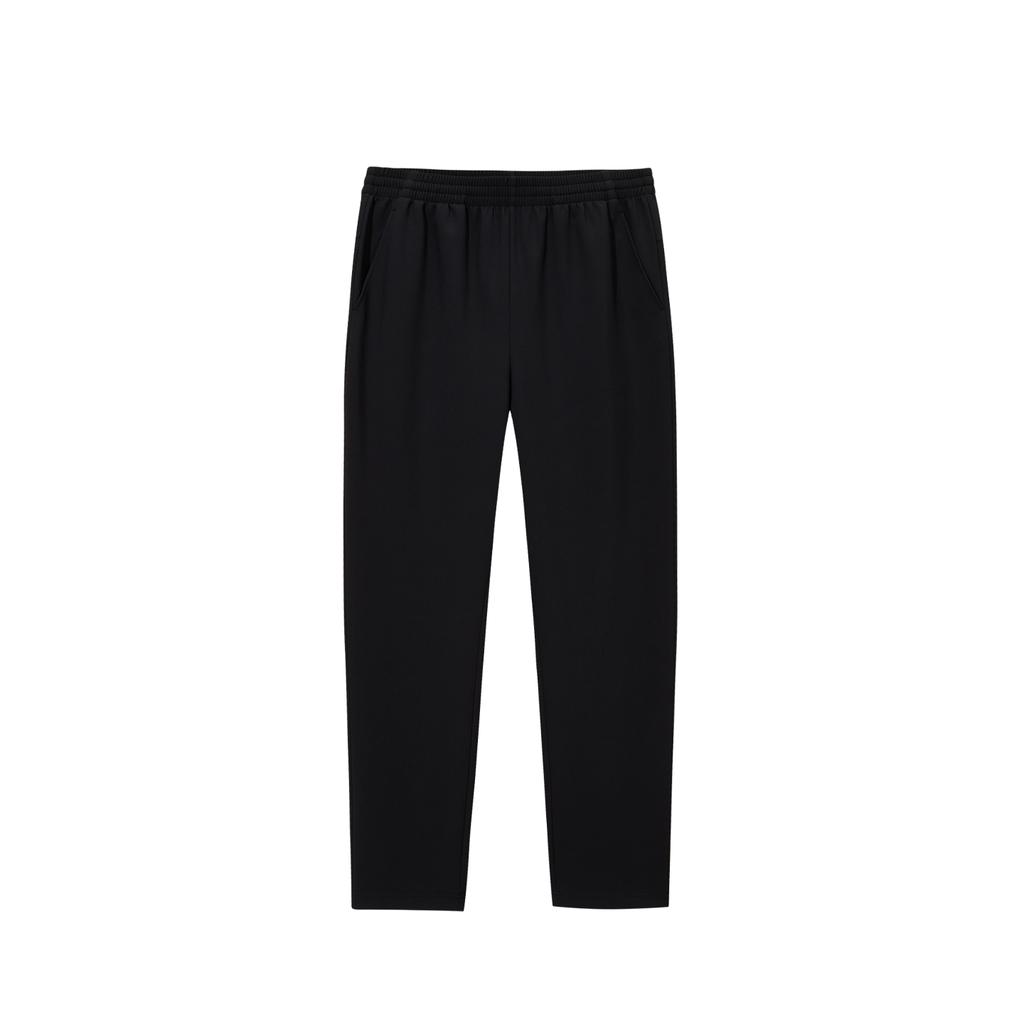 Anta Training Series Mens Woven Sports Long Pants Winter Outdoor Fleece Casual Pants Men Bottoms Basic-Black 952547514N-6