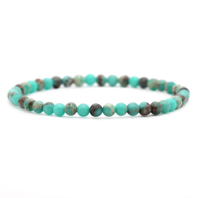 Fresh Style 4MM Agate Tiger's Eye & Volcanic Rock Beaded Bracelet