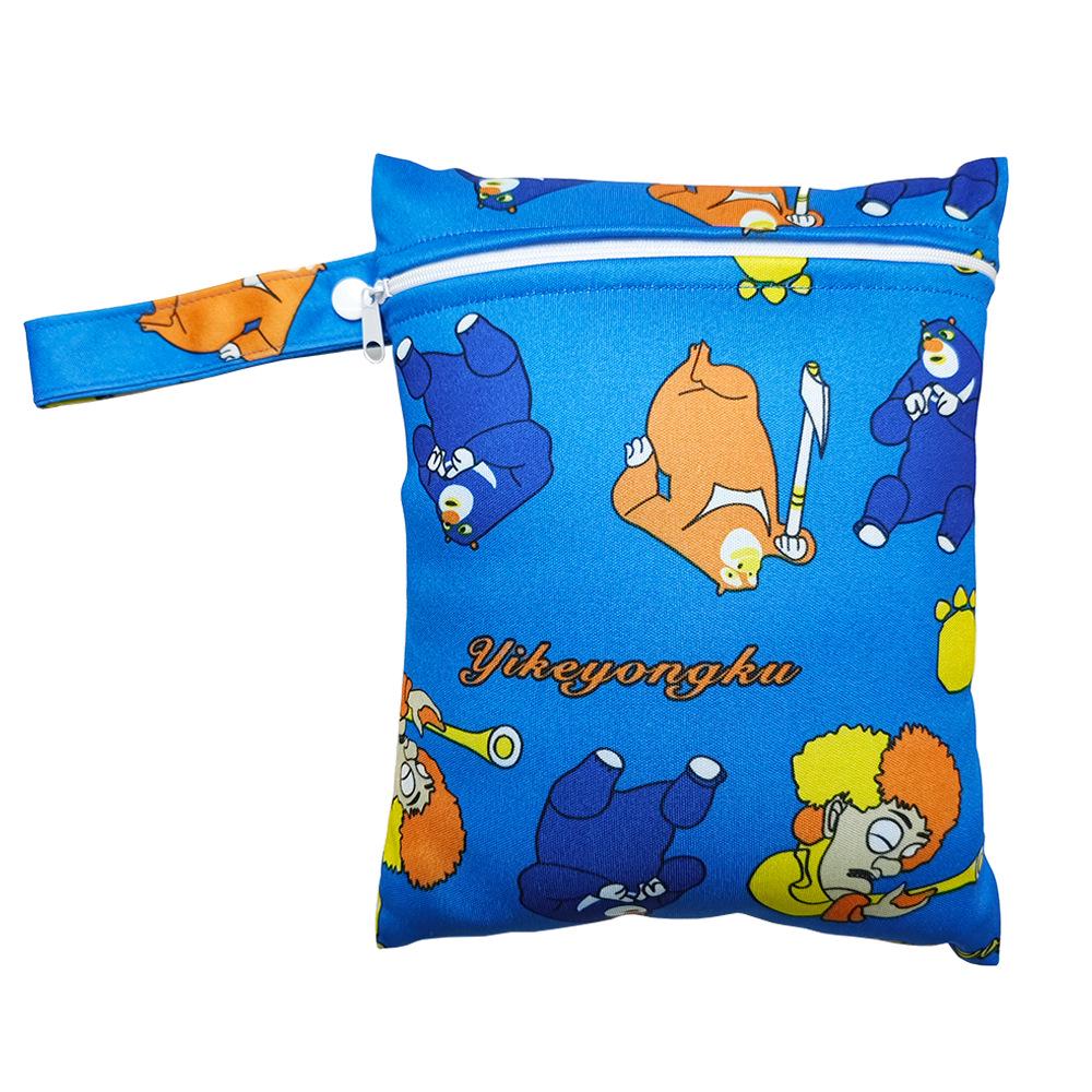 20x25CM Cartoon Print Waterproof Storage Bag - Single Pocket, Wet/Dry, for Baby Stroller