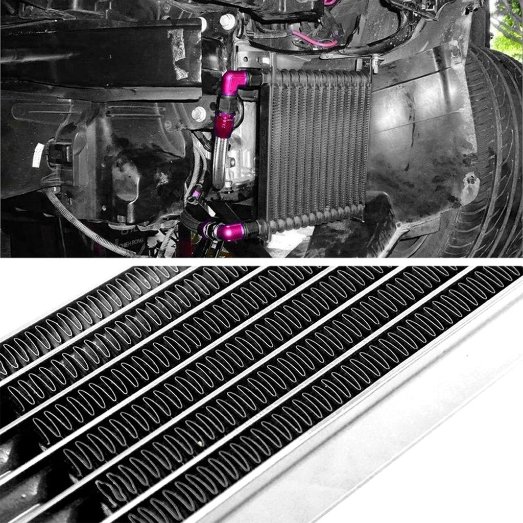 7/10/13/15 Rows Oil Coolers Kit 10AN Transmission Engine Coolers Universals Aluminium Black Car Engine Cooling