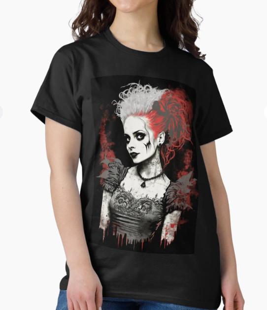Victorian Goth Girl T-Shirt XXXL